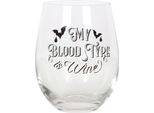 Something Different - Bicchiere Da Vino Senza Stelo "Il Mio Gruppo Sanguigno è Il Vino"" SD4806 (Taglia Unica) (Trasparente)"