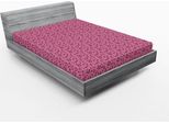 Abakuhaus Lenzuolo Con Angoli Geometrico, Motivo Monotono A Quadrati Irregolari, 160 X 200 Cm, Rosa Magenta Scuro