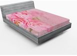 Abakuhaus Lenzuolo Con Angoli Vintage Rose, Illustrazione Floreale Nostalgica Grungy Tilted, 140 X 200 Cm, Pesca Rosa Pallido