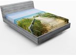 Abakuhaus Lenzuolo Con Angoli, Passeggiata Sulle Dune Della Spiaggia Pinery Provincial Park Ontario Canada, 140 X 200 Cm, Acquamarina Sabbia Marrone Verde