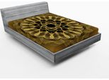 Abakuhaus Lenzuolo Con Angoli Mandala, Creative Circle Simmetria Zen Meditazione Yoga Motivi, 90 X 190 Cm, Grigio Ambra