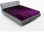 Abakuhaus Lenzuolo Con Angoli Viola Scuro, Contorno Notte Con Una Stella Cadente Al Calar Della Notte, 90 X 200 Cm, Viola