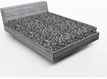 Abakuhaus Lenzuolo Con Angoli Art DéCo, Effetto Pizzo Monocromatico, Motivi Geometrici Con Elementi Botanici, 160 X 200 Cm, Grigio Antracite E Bianco