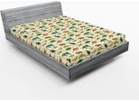 Abakuhaus Lenzuolo Con Angoli Dinosauro, Jurassic Cartoon Animali Primitivi Mammiferi Preistorici In Childish Reptile Animali Domestici, 140 X 200 Cm, Multicolore