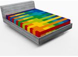 Abakuhaus Lenzuolo Con Angoli Arcobaleno, Tonalità Vivaci, Stampa Con Forme Geometriche Colorate, 120 X 190 Cm, Multicolore