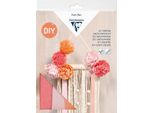 Kit Di Artigianato Fiori Di Carta Con Macramè, Decorazione Murale, Incl. Materiale E Istruzioni