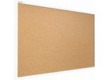 Lavagna In Sughero Con Cornice Bianco In Legno 100X80 Cm, Bacheca Sughero Per Puntine Spille Memoboard