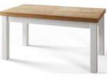 Tavolo Da Pranzo 160 Cm / 210 Cm, Tavolo Allungabile, Tavolo Da Cucina, Tavolo Da Pranzo, Tavolo Da Soggiorno, Tavolo Da Camera, Tavolo Moderno, Tavolo A Soppalco, Gambe Bianche, Classico, 160X90, Artigianale