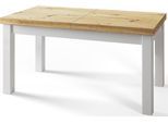 Tavolo Da Pranzo 120 Cm / 160 Cm, Tavolo Allungabile, Tavolo Da Cucina, Tavolo Da Pranzo, Tavolo Da Soggiorno, Tavolo Da Camera, Tavolo Moderno, Tavolo A Soppalco, Gambe Bianche, Classico, 120X80, Artigianale