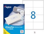 Agipa 119018 Etichette Universali Agipa, 105 X 72 Mm, Bianche, Rettangolari