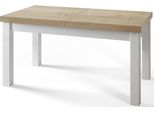Tavolo Da Pranzo 120 Cm / 160 Cm, Tavolo Allungabile, Tavolo Da Cucina, Tavolo Da Pranzo, Tavolo Da Soggiorno, Tavolo Da Camera, Tavolo Moderno, Tavolo A Soppalco, Gambe Bianche, Classico, 120X80, Halifax