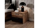 Comodino Accanto Al Letto Ljuba - Rovere Flagstaff / Nero Supermatt