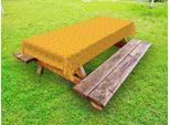 Abakuhaus Tovaglia Artistica Con Motivi Animali Per Esterni, Motivo Ripetuto Di Api Decorative Su Favi Natural Nutrition, Senape E Arancione, 145X305 Cm