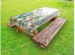Abakuhaus Tovaglia Da Esterno Con Motivi Floreali, Fiori E Foglie In Un Giardino Primaverile Con Stampa Grafica Di Margherite, Rose E Ortensie, Multicolore, 145X305 Cm