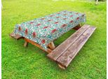Abakuhaus Blu Tovaglia Paisley Outdoor, Stile Vintage Motivi Floreali Effetto Folcloristico Composizione Sketch, Crema Multicolore, 145X305 Cm