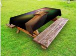 Abakuhaus Tovaglia Da Esterno Con Cavallo, Ritratto Laterale Di Animale Con Cerchi Colorati Psichedelici Su Sfondo Stellato, Zenzero Multicolore, 145X265 Cm