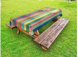 Abakuhaus Tovaglia Colorata Per Esterni, Stile Vintage Grunge, Sfondo In Legno, Tavola Rettangolare, Design Dall'aspetto Antico, Multicolore, 145X305 Cm