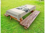 Abakuhaus Tovaglia Vintage Per Esterni, Auto D'epoca, Stampa Sportiva Nostalgica Con Scarabocchi Fugaci, Beige E Verde Bosco, 145X210 Cm