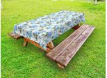 Abakuhaus Tovaglia Da Esterno Con Motivi Floreali, Ortensie Su Sfondo Tenue, Design Artistico Per Matrimoni, Verde Reseda E Azzurro, 145X305 Cm