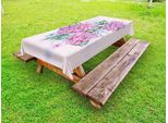 Abakuhaus Tovaglia Da Esterno Con Motivo Ortensie, Grunge Acquerello Vintage Bouquet Primaverili Fiori Naturali, Rosa Confetto Multicolore, 145X265 Cm