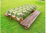 Abakuhaus Tovaglia Tropicale Per Esterni, Ananas, Mango, Foglie, Palmatia, Arte Botanica, Multicolore, Bianco, 145X210 Cm