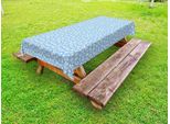 Abakuhaus Tovaglia Con Impronte Di Zampe Outdoor, Motivo A Tema Animale Con Impronte Di Zampe Su Sfondo Blu, Azzurro E Bianco, 145X305 Cm