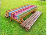 Abakuhaus Tovaglia A Righe Per Esterni, Motivi Tribali Composizione Colorata Stile Retrò Etnico Motivo A Righe Verticali, Multicolore, 145X265 Cm
