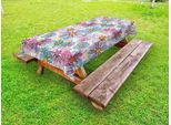 Abakuhaus Tovaglia Da Esterno Con Motivo Floreale, Stile Retrò Primaverile, Ispirazione Funky, Margherite Colorate In Stile BohéMien, Multicolore, 145X305 Cm