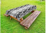 Abakuhaus Tovaglia Da Esterno Grigia E Bianca, Forme Geometriche Irregolari Con Linee A Zig Zag Ed Effetto Sfumato, Grigio Antracite Chiaro, 145X305 Cm