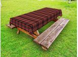 Abakuhaus Tovaglia Outdoor A Quadri Scozzesi, Composizione Plaid Con Elementi Geometrici Design Astratto Scozzese, Rosso Cinabro Marrone Castagna, 145X265 Cm