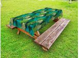 Abakuhaus Tovaglia In Foglia Di Palma Per Esterni, Motivo Ritmico Disegnato Da Digital Illustrated Con Giungla Tropicale, Verde Scuro Multicolore, 145X210 Cm