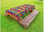 Abakuhaus Annata Rainbow Tovaglia Da Esterno, Linee Orizzontali E Verticali Corte, Motivo A Strisce Colorate Luminose, Multicolore, 145X305 Cm