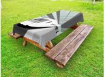 Abakuhaus Tovaglia Da Tavolo Outdoor, Tema Tecnologico Semplice Raffigurazione Del Moderno Veicolo Ad Alta Velocità Nella Stazione Ferroviaria, Multicolore, 145X305 Cm