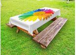 Abakuhaus Tovaglia Colorata Per Esterni, Primo Piano Di Un Fiore Di Gerbera Grafico Visto Dall'alto, Motivo Artistico Floreale Da Giardino, Multicolore, 145X305 Cm