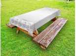 Abakuhaus Tovaglia Retrò Per Esterni, Stile Vintage Con Motivi Floreali E Foglie, Motivo Romantico Retrò Classico, Bianco E Grigio, 145X210 Cm