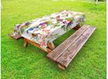 Abakuhaus Tovaglia Da Tavolo Per Esterni Con Motivi Floreali, Fiori Esotici Primaverili, Multicolore, 145X305 Cm