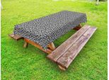 Abakuhaus Tovaglia Astratta Per Esterni, Motivo Ripetuto Con Stampa Distintiva Di Leopardo Maculato Scuro, Grigio E Bianco, 145X305 Cm