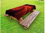 Abakuhaus Spiers Tovaglia Da Esterno, Spooky Spirale Che Stupisce Al Buio Con Effetti Digitali Dreamy Place Image Print, Rosso, 145X265 Cm