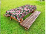 Abakuhaus Tovaglia Outdoor Foresta Vergine, Rigogliosa Fioritura Dei Fiori Esotici Delle Isole Hawaii In Una Primavera Dai Toni Rosa In Paradiso, Multicolore, 145X210 Cm