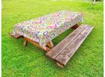 Abakuhaus Tovaglia Astratta Per Esterni, Motivo Con Cerchi E Punti Bubble Rings Spotted Springtime Tema Del Piacere, Multicolore, 145X305 Cm