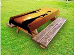Abakuhaus Tovaglia Spagnola Da Esterno, Sagome Di Coppia Di Ballerini Di Flamenco E Chitarrista Su Sfondo Di Tramonto, Giallo, Nero, Arancione Scuro, 145X305 Cm