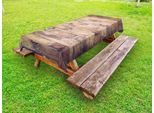 Abakuhaus Tovaglia Rustica In Legno Per Esterni, Disposizione Con Assi, Tonalità Terrose, Effetto Stampato Invecchiato, Grigio Chiaro, Marrone Terra D'ombra, 145X210 Cm