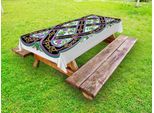 Abakuhaus Scozia Tovaglia Da Esterno, Celtic Motivi Tradizionali Reali Con Fiori, Cardi E Ornamenti Culturali, Nero, Verde E Rosa, 145X305 Cm
