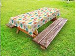 Abakuhaus Tovaglia Retrò Per Esterni, Motivo Colorato Con Cerchi A Strisce Su Sfondo Grungy Flippy Astratto E Butterato, Multicolore, 145X265 Cm