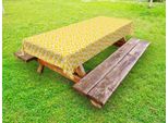 Abakuhaus Tovaglia Da Esterno Con Uccellino Giallo, Motivo Continuo A Tema Nursery Con Adorabili Paperelle E Pois, Senape Scuro Corallo, 145X265 Cm