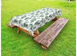 Abakuhaus Tovaglia Da Esterno, Acquerello Naturale Foglie Di Eucalipto Motivo Ripetuto, Verde Marrone Chiaro Bianco, 145X305 Cm
