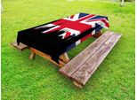 Abakuhaus Tovaglia Da Esterno Union Jack, Parlamento Del Regno Unito Westminster, Blu Reale, Nero, Rosso, 145X210 Cm