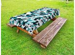 Abakuhaus Tovaglia Camo Outdoor, Illustrazione Ispirata All'acqua, All'oceano E Al Mare, Motivo Marino, Tessuto Occultante, Verde Scuro E Bianco, 145X265 Cm