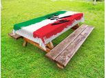 Abakuhaus Italia Tovaglia Da Esterno, Parola Scritta A Mano In Italiano Bandiera Disposizione Colorata Stampa Su Sfondo Grunge, Multicolore, 145X210 Cm