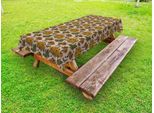 Abakuhaus Tovaglia Da Esterno Con Motivi Floreali, Motivo Continuo Di Fiori Di Dalia In Stile Vintage, Calendula Verde Oliva, 145X305 Cm